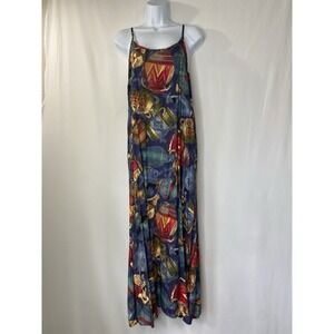 Axiom‎ Sport Women's Long Dress Size Medium Multicolor Ceramic Pots African Feel